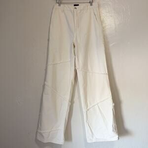HEAVEN by Marc Jacobs Patchwork Wide Leg White Denim Jeans Size 26 Oversized Fit